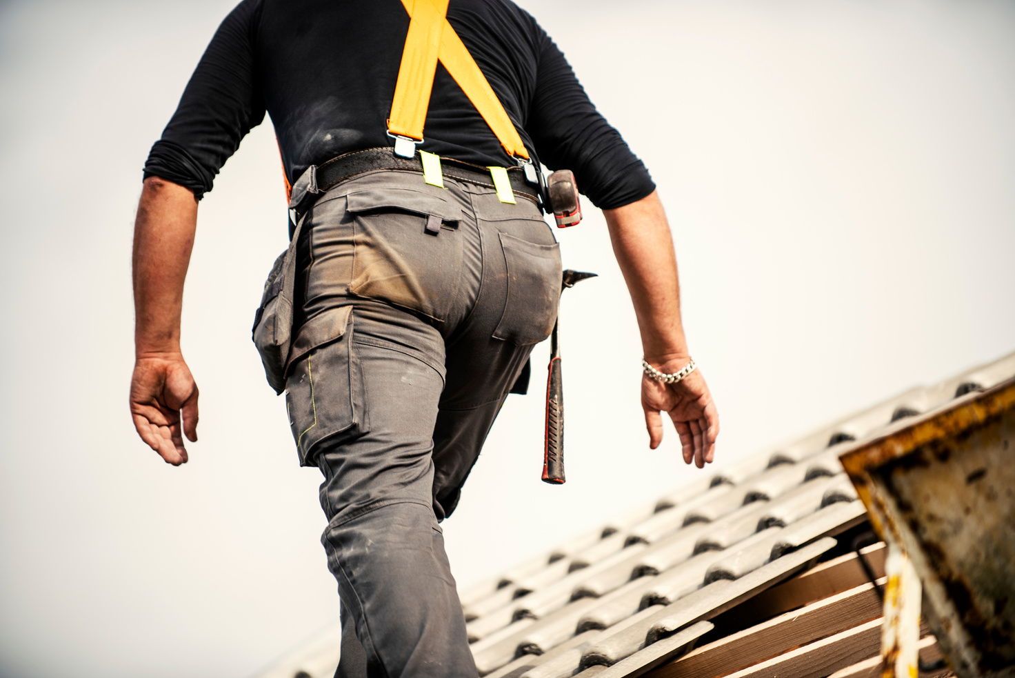 Roofer at work